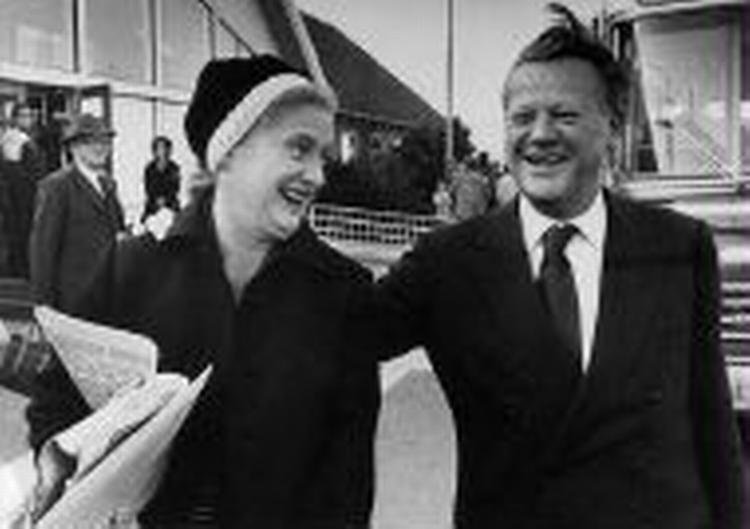 Ninka og Jens Otto Krag 30.11 1972. Foto: Polfoto 