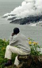 DR Congo / lava ned i sø