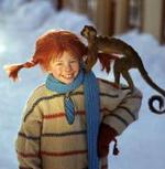 Pippi Langstrømpe og aben Hr. Nilsson. - Arkivfoto: AP 