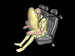 En ny type airbag, der er indbygget i bagsædets sikkerhedssele, sendes på markedet næste år af Renault. 