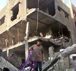 Ødelæggelser efter angrebet i Gaza By. - Foto: AP 