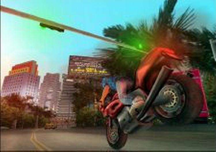 Det er spillets særegne følelse af frihed, der til stadighed får en til at vende tilbage til Vice City. Her på motorcykel, som er en af nyskabelserne i spillet siden sidst. 