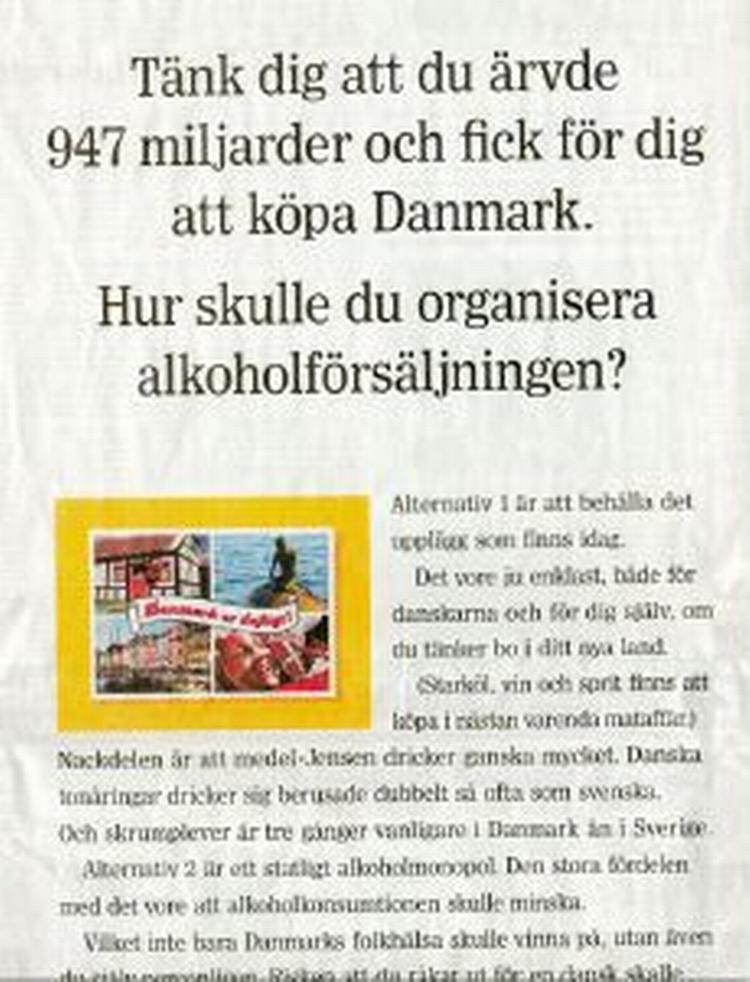 Annonce i Dagens Nyheter. 