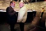 LO-formand Hans Jensen (tv) og SiD-bossen Poul Erik Skov Christensen er lodret uenige om, hvor langt Socialdemokratiet skal strække sig for at bevare den såkaldte eksklusivret. - Foto: Jan Grarup 