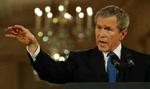 På spørgsmålet om, hvornår krigen kommer, siger Bush, at 'vi er ved det sidste diplomatiske forsøg'. - Foto: AP 