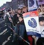 Demonstration med USAs kommende krig mod Iraq