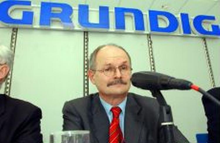 Den øverste direktør for Grundig i Tyskland, Eberhard Braun, efter at selskabet er gået i betalingsstandsning. - Foto: AP 