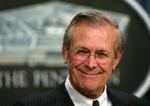 Før terrorangrebet 11. september 2001 var der tale om, at Rumsfeld stod over for en fyring. På grund af sine moderniseringsplaner var ministerens forhold til generalerne ikke særlig godt. - Foto: AP 