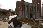 Mother Liberty Kirken i byen Jackson, Tennessee var bygget i 1893, den blev ødelagt af tornadoen. Foto: AP 
