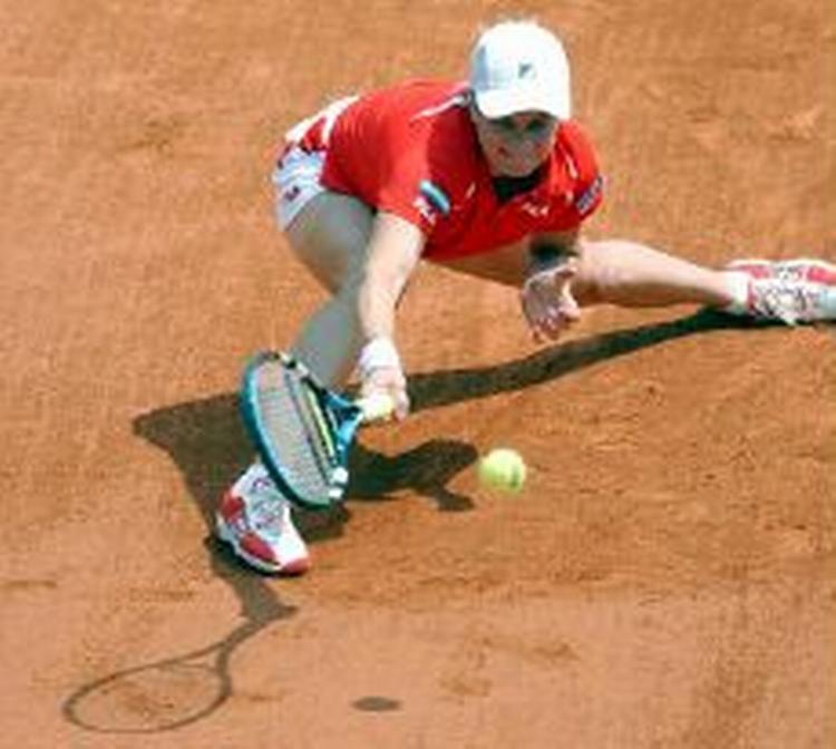 Clijsters viser fornem grusteknik. - Foto: AP 