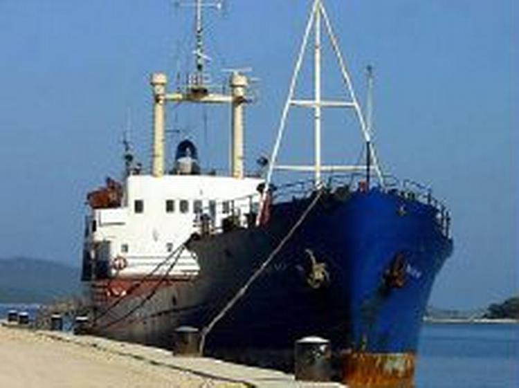 Det opbragte skib medbragte 680 ton sprængstof. - Foto: AP 
