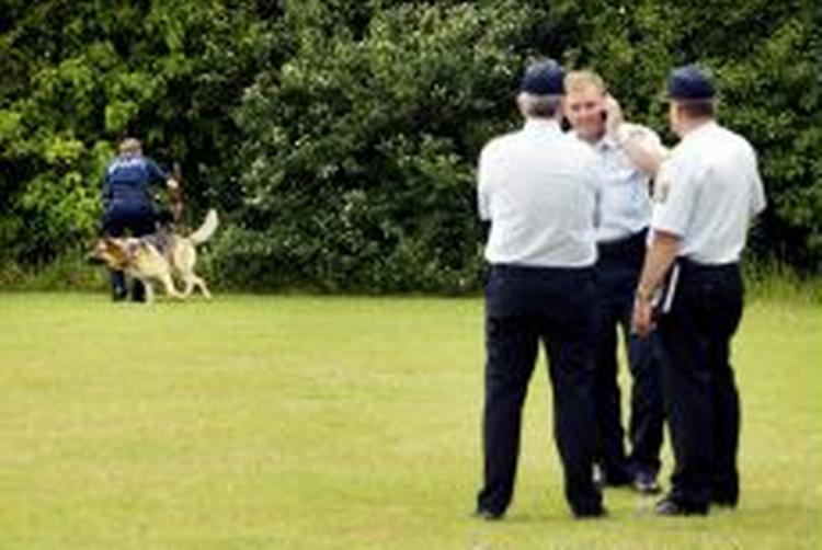 Politiet søgte hele mandag efter den forsvundne pige.- Foto: Thomas Borberg. 