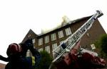 Brand i taget på Stevnsgade Skole. - Foto: Kåre Viemose. 