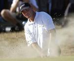 Thomas Bjørn i bunkeren på finalerunden i British Open, hvor alt gik galt. - Foto: AP 