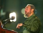 Fidel Castro taler i anledning af 50 året for den cubanske revolution. - Foto: AP 