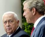 På den fælles pressekonference gav Bush udtryk for sit håb om, at en succes for fredsbestræbelserne på langt sigt vil gøre hegnet unødvendigt. - Foto: AP 