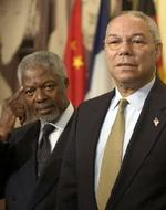 Dagens møde mellem Kofi Annan og Colin Powell kunne ikke få de to parter til at nå til enighed - Foto: AP 