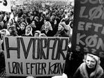 Demonstration for ligeløn i 70-erne. - Arkivfoto: Erik Gleie 