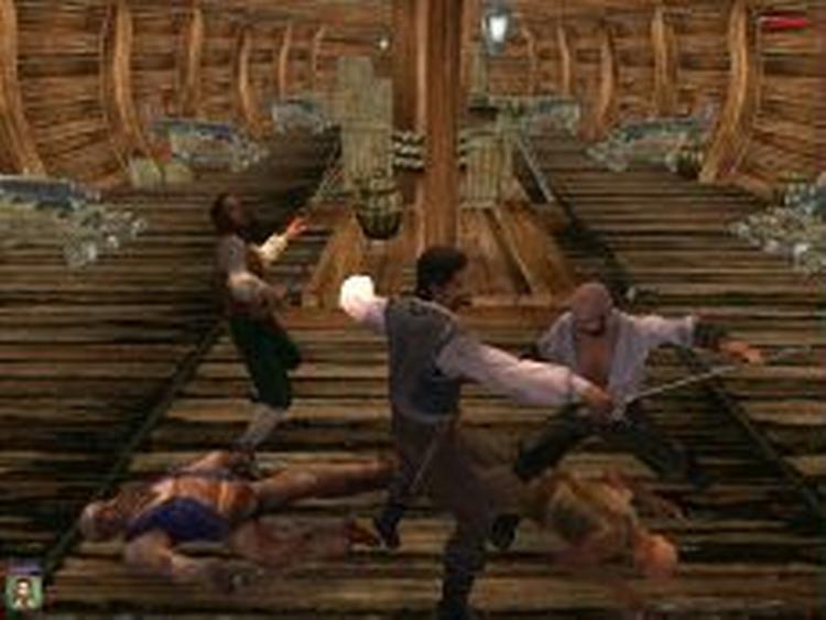 Kampsekvenserne i piratspillet  Pirates of the Caribbean  er lidt for overfladiske i længden, men ser ganske flotte og filmiske ud. 