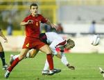 David Beckham i kampen mod Makedonien. - Foto: AP 