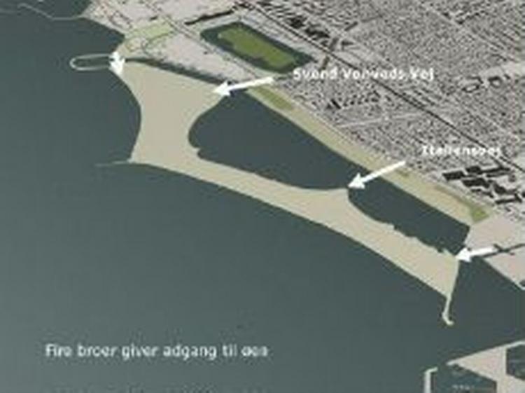 Sådan kommer stranden på Amager til at se ud. - Tegning: Amager Strandpark I/S 