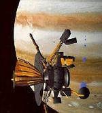 Galileo i kredsløb om Jupiter. Foto: Nasa 