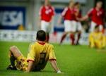 Rumænerne var mere end skuffede efter 2-2 kampen i Parken. - Foto: Linda Johansen 
