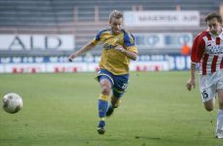 Mattias Jonson scorede Brøndbys enlige mål. - Foto: Pelle Rink 