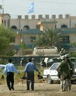 Mandag i denne uge blev FN-hovedkvarteret i Bagdad mål for en selvmordsaktion. - Foto: AP 