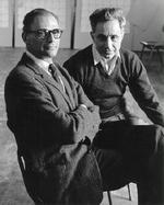 Kazan (t.v.) sammen med Arthur Miller, hvis stykke En Sælgers Død, Kazan satte op. - Arkivfoto: AP 