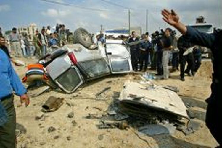 Bombeeksplosionen fandt sted i nærheden af byen Beit Hanoun i Gazastriben. - Foto: AP 