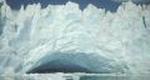 Cave formed in a glacier. Moreno Glacier, Chile.