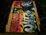 120 pladecovers udgør dette graffiti-maleri. - PR-foto 