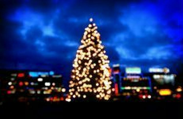Juletræet bliver traditionen tro tændt af julemanden og Københavns Brandvæsen. -Foto: Finn Frandsen 