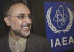 En smilende leder af den iranske delegation, Ali Akabar Salehi, forlader IAEAs hovedkvarter i Wien. - Foto: AP 