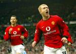 Paul Scholes jubler efter sit første hovedstødsmål i lokalderbyet. - Foto: AP 