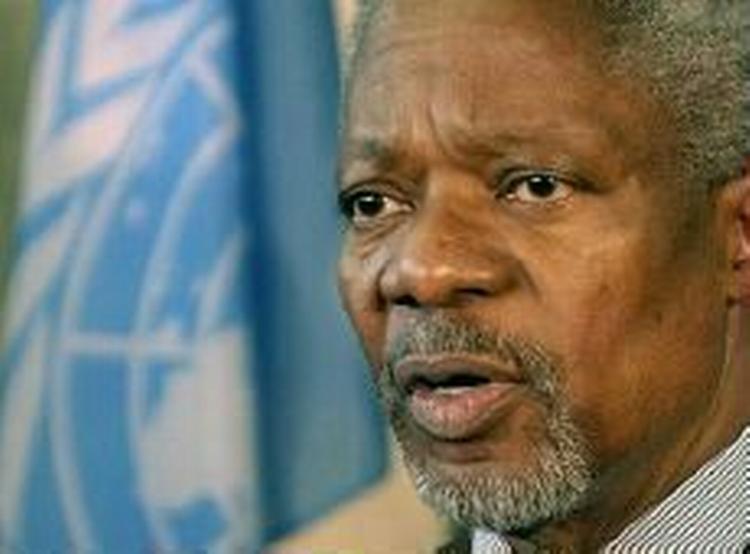 Kofi Annan opfordrer til, at Saddam får en rettergang uden mulighed for dødsstraf. - Foto: AP 