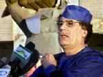 Libyens leder, oberst Muammar Gaddafi, var bange for krig mod Vesten, mener den britiske forsvarsminister. - Foto: AP 
