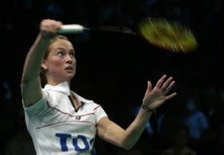 Bare tre point satte Camilla Martin over styr i semifinalen mod hollænderen Audina. - Foto: Jens Dresling 