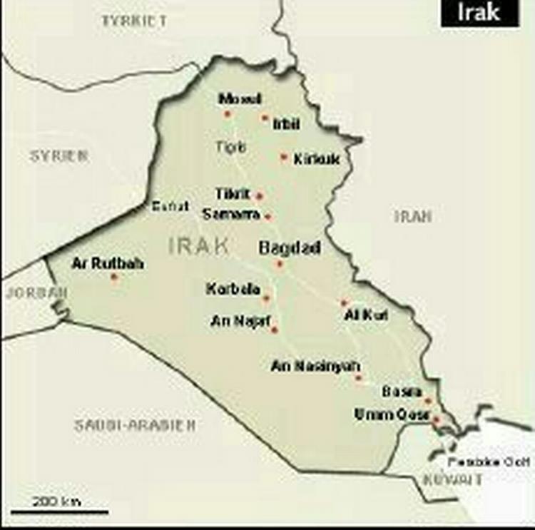 Angrebet fandt sted i en by nord for Irak. 