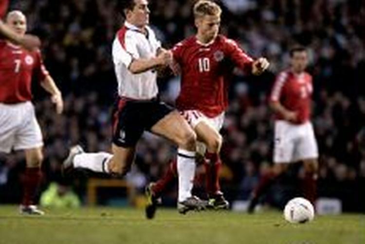 Martin Jørgensen spillede en stor kamp mod England i november, hvor han scorede to af Danmarks tre mål. - Foto: Pelle Rink 