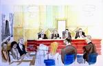Chaufføren udpegede Mijailo Mijailovic i retten. - Tegning: AP 