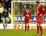 Liverpools spillere ærgrede sig over den sene udligning. - Foto: AP 