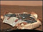 Spirit har taget et billede af landingsstedet på Mars. - Foto: NASA 