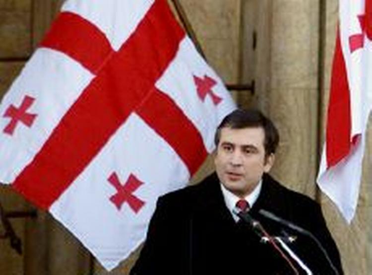 36-årige Saakashvili holder tale i forbindelse med sin indsættelse. - Foto: AP 