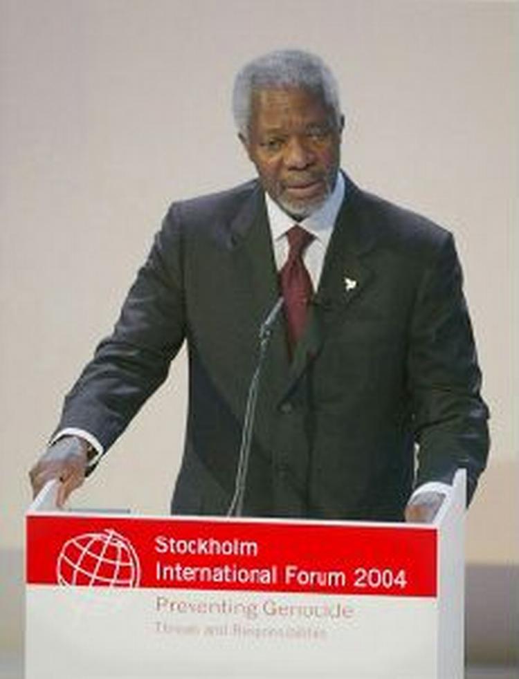 Kofi Annan holdt åbningstalen på konferencen. - Foto: AP 