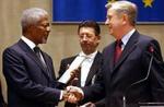 Annan modtog Sakharov-prisen. - Foto: AP 