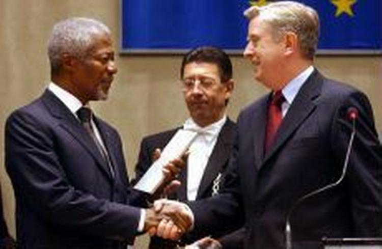 Annan modtog Sakharov-prisen. - Foto: AP 