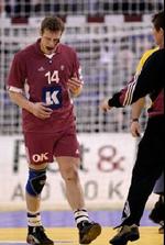 Michael Knudsen flækkede et øjenbryn, og Danmark tabte semifinalen til Tyskland. - Foto: Peter Hove Olesen 