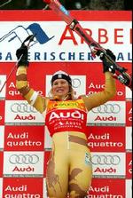 Anja Pärson på podiet. - Foto: AP 